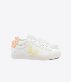 Damen VEJA CAMPO LEATHER WHITE SUN PEACH