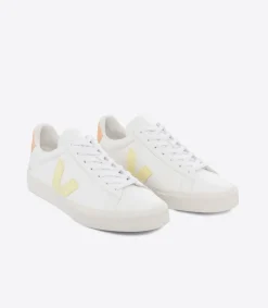 Damen VEJA CAMPO LEATHER WHITE SUN PEACH