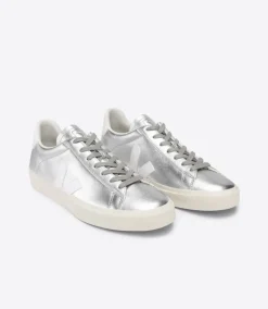 Damen VEJA CAMPO LEATHER SILVER WHITE