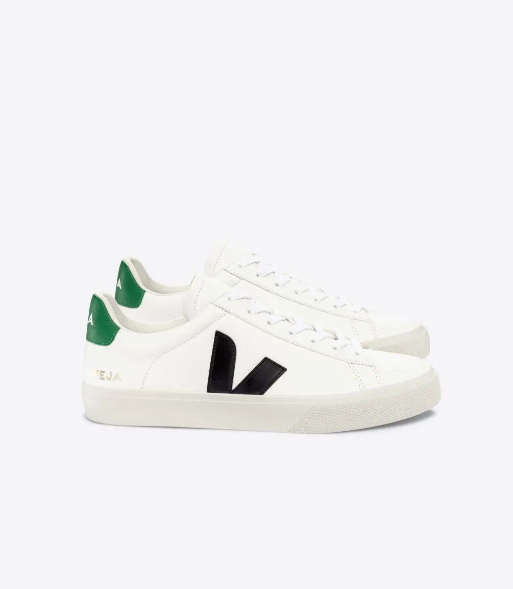VEJA CAMPO LEATHER WHITE BLACK EMERAUDE