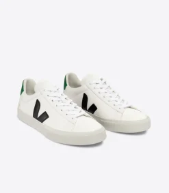 VEJA CAMPO LEATHER WHITE BLACK EMERAUDE