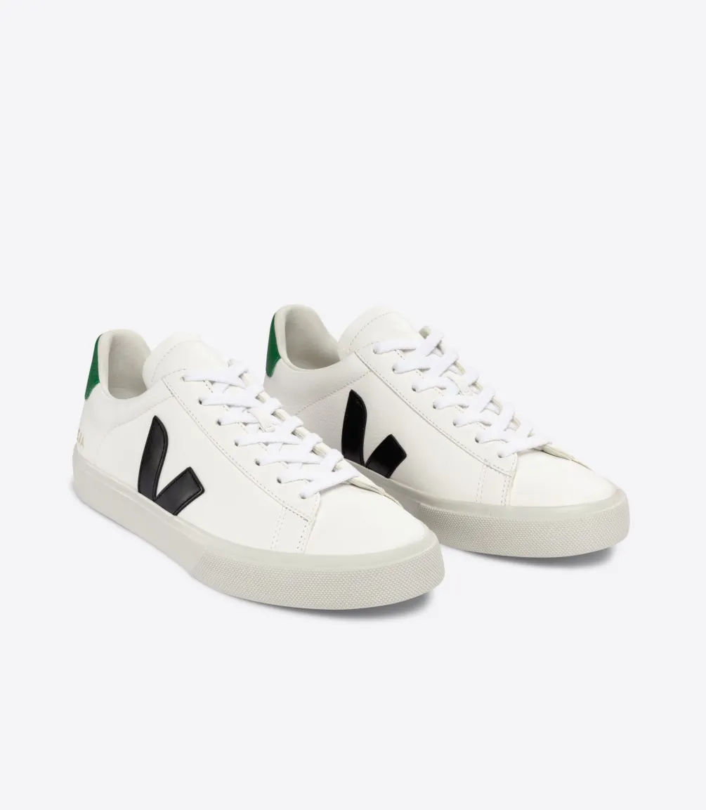 VEJA CAMPO LEATHER WHITE BLACK EMERAUDE