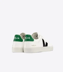 VEJA CAMPO LEATHER WHITE BLACK EMERAUDE