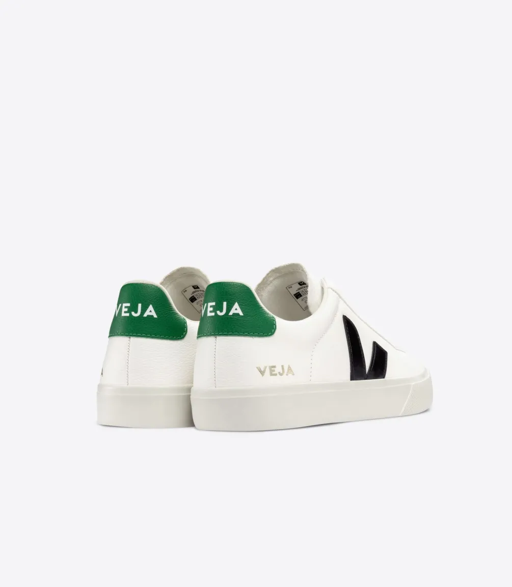 VEJA CAMPO LEATHER WHITE BLACK EMERAUDE