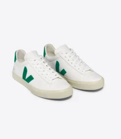 Damen VEJA CAMPO LEATHER WHITE EMERAUDE