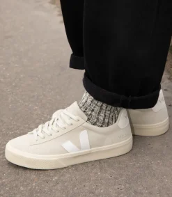 Damen VEJA CAMPO SUEDE NATURAL WHITE