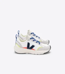 Kinder VEJA CANARY ELASTIC LACES ALVEOMESH WHITE NAUTICO