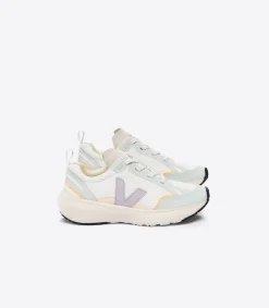 Kinder VEJA CANARY ELASTIC LACES ALVEOMESH WHITE PARME