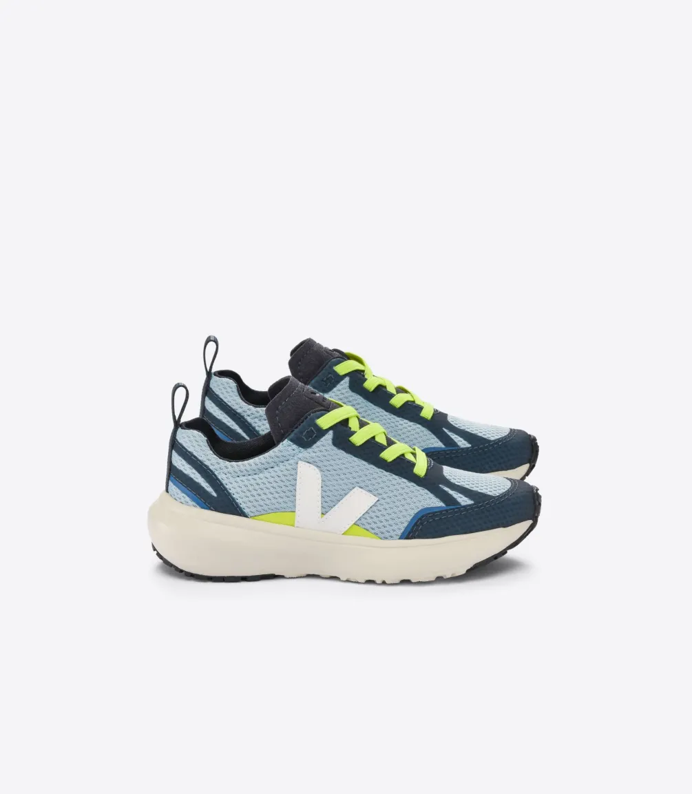 Kinder VEJA CANARY ELASTIC LACES ALVEOMESH STEEL WHITE