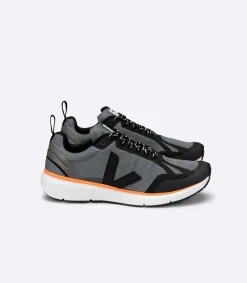 VEJA CONDOR 2 ALVEOMESH CONCRETE BLACK NEON ORANGE