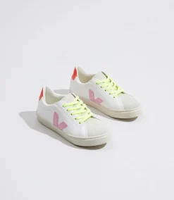 Kinder VEJA ESPLAR LACE WHITE GUIMAUVE ORANGE FLUO