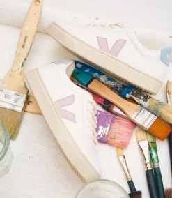 Kinder VEJA ESPLAR LACES LEATHER WHITE PARME STEEL