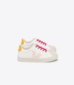 Kinder VEJA ESPLAR LACES LEATHER WHITE PETALE OURO