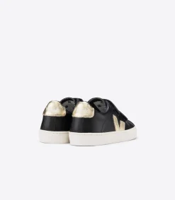 Kinder VEJA ESPLAR LEATHER BLACK GOLD