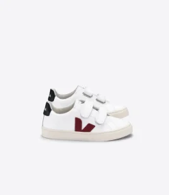 Kinder VEJA ESPLAR LEATHER WHITE MARSALA BLACK