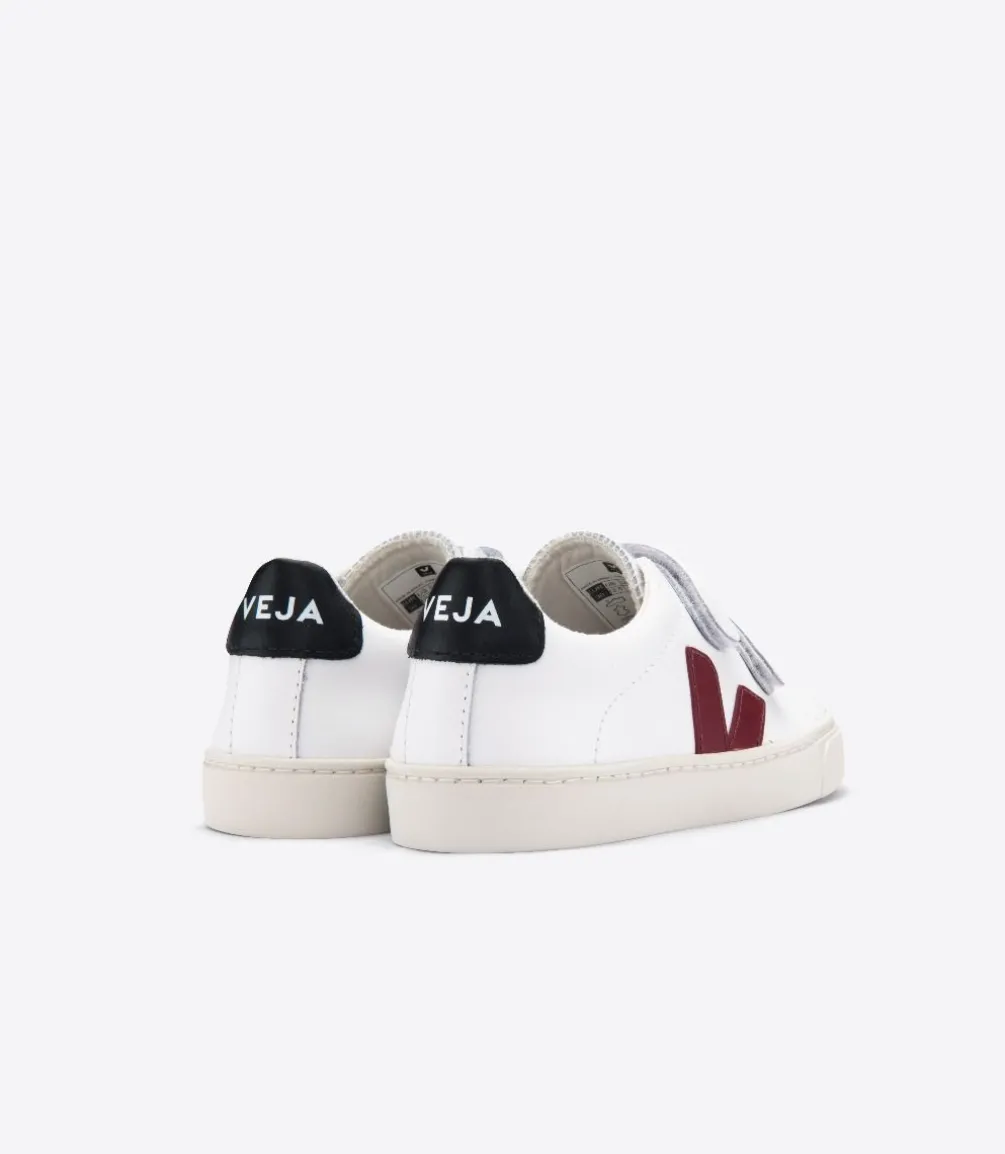 Kinder VEJA ESPLAR LEATHER WHITE MARSALA BLACK