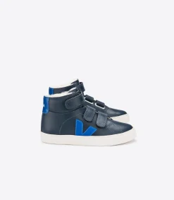 Kinder VEJA ESPLAR MID FURED LEATHER NAUTICO INDIGO