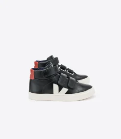 Kinder VEJA ESPLAR MID LEATHER BLACK ROUILLE