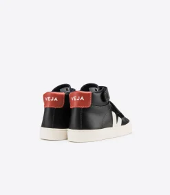 Kinder VEJA ESPLAR MID LEATHER BLACK ROUILLE