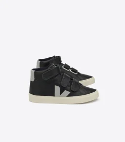 Kinder VEJA ESPLAR MID LEATHER BLACK GREY