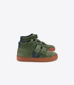 Kinder VEJA ESPLAR MID SCRATCHS SUEDE OLIVE RUST SOLE