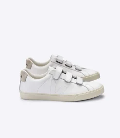VEJA 3-LOCK LEATHER WHITE
