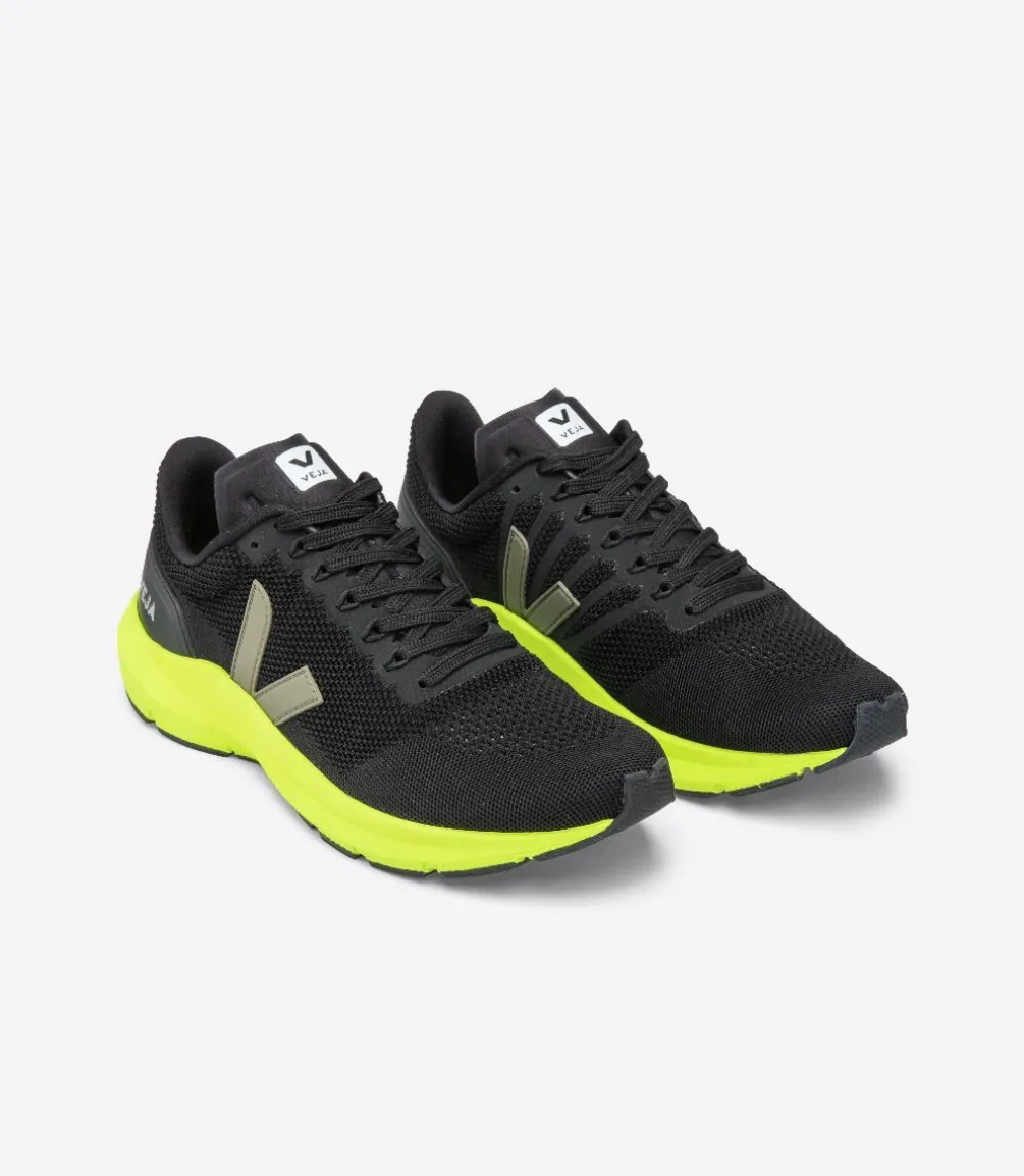 VEJA MARLIN LT V-KNIT BLACK KAKI JAUNE FLUO