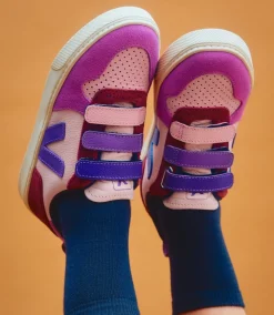 Kinder VEJA V-10 LEATHER MULTICO PETALE