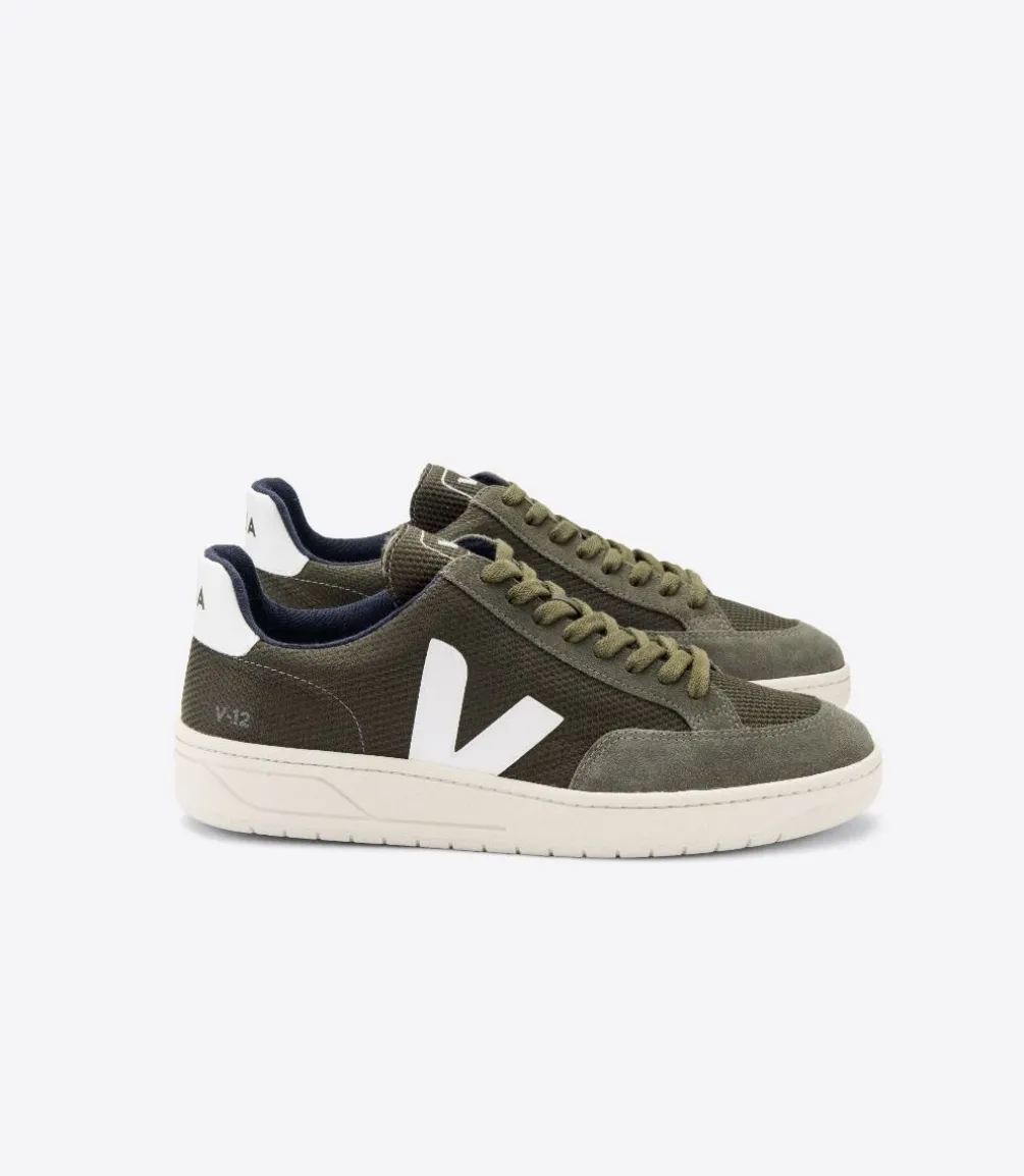 VEJA V-12 B-MESH OLIVE WHITE
