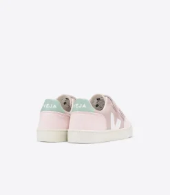 Kinder VEJA V-12 CANVAS BABE WHITE MATCHA
