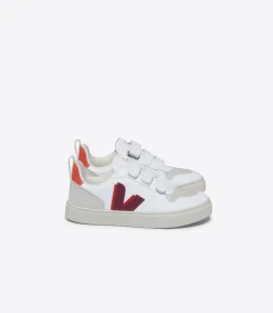 Kinder VEJA V-10 CWL WHITE MARSALA ORANGE FLUO