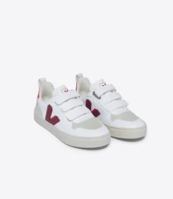 Kinder VEJA V-10 CWL WHITE MARSALA ORANGE FLUO