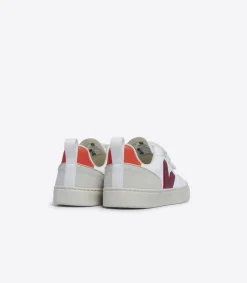 Kinder VEJA V-10 CWL WHITE MARSALA ORANGE FLUO