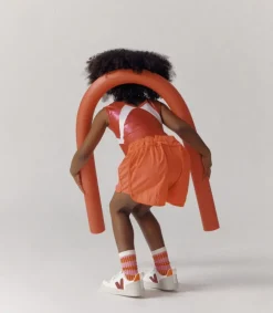 Kinder VEJA V-10 CWL WHITE MARSALA ORANGE FLUO