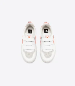Kinder VEJA V-10 CWL WHITE ORANGE FLUO