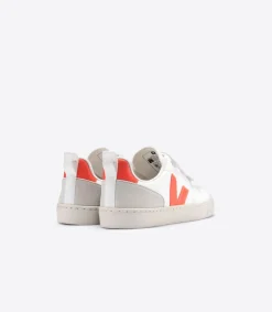 Kinder VEJA V-10 CWL WHITE ORANGE FLUO