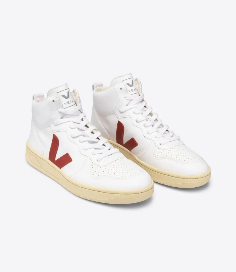 VEJA V-15 CWL WHITE ROUILLE BUTTER SOLE