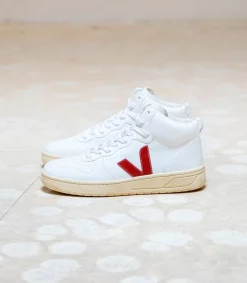 VEJA V-15 CWL WHITE ROUILLE BUTTER SOLE