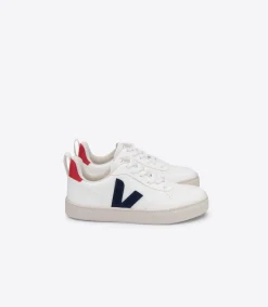 Kinder VEJA V-10 LACES CWL WHITE COBALT PEKIN