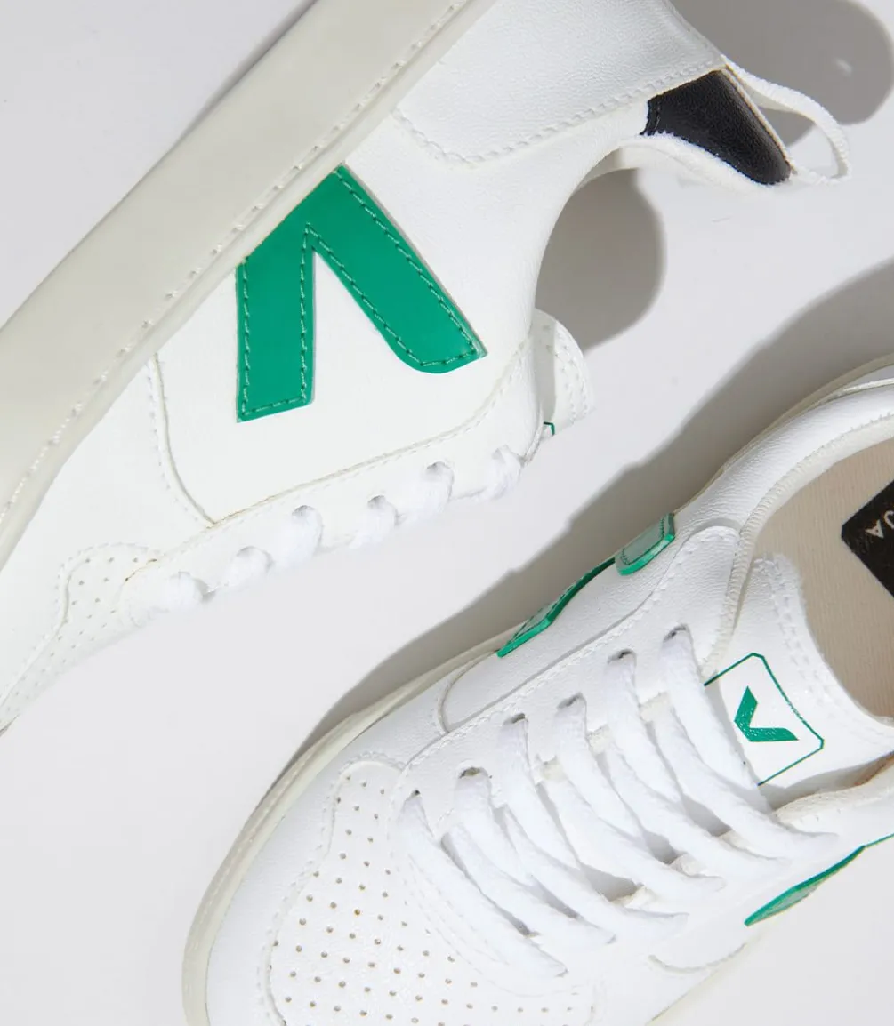 Kinder VEJA V-10 LACES CWL WHITE EMERAUDE BLACK