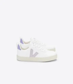 Kinder VEJA V-10 LACES CWL WHITE PARME LAVANDE