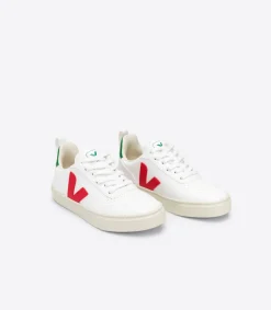 Kinder VEJA V-10 LACES CWL WHITE PEKIN EMERAUDE