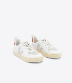 Kinder VEJA V-10 LACES CWL WHITE PIERRE ROSE FLUO