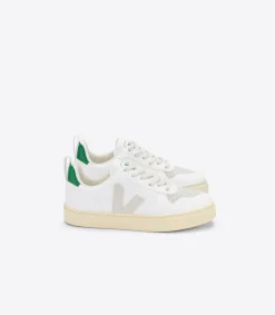Kinder VEJA V-10 LACES CWL WHITE PIERRE EMERAUDE