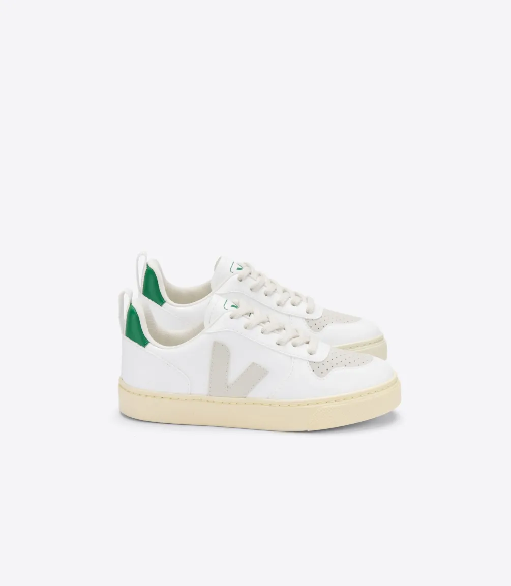 Kinder VEJA V-10 LACES CWL WHITE PIERRE EMERAUDE