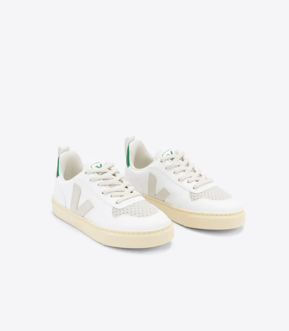 Kinder VEJA V-10 LACES CWL WHITE PIERRE EMERAUDE