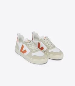 Kinder VEJA V-10 LACES LEATHER WHITE FURY ALMOND