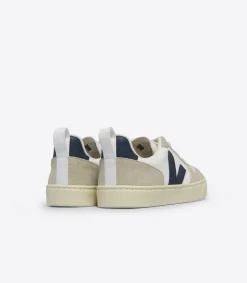 Kinder VEJA V-10 LACES LEATHER WHITE NAUTICO ALMOND