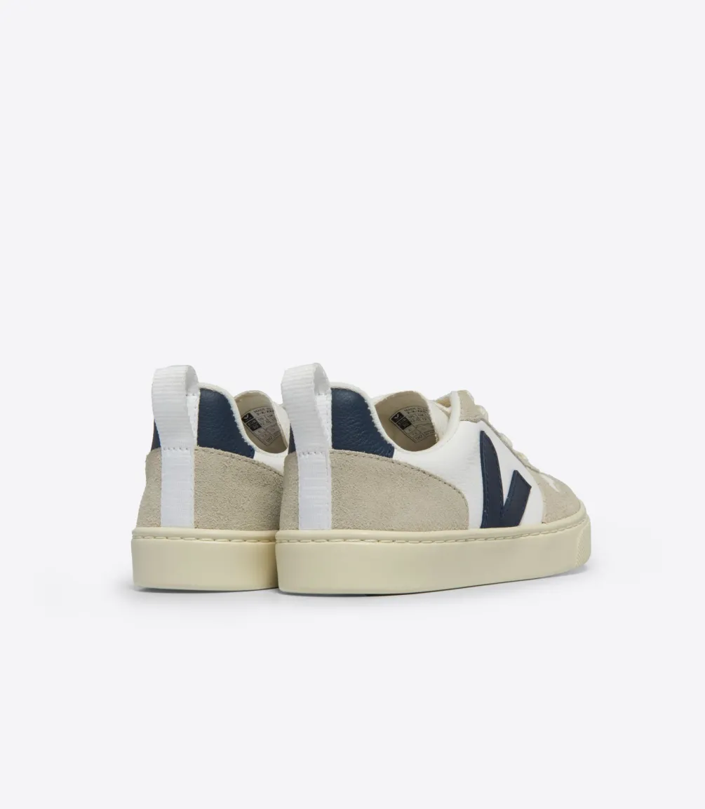 Kinder VEJA V-10 LACES LEATHER WHITE NAUTICO ALMOND