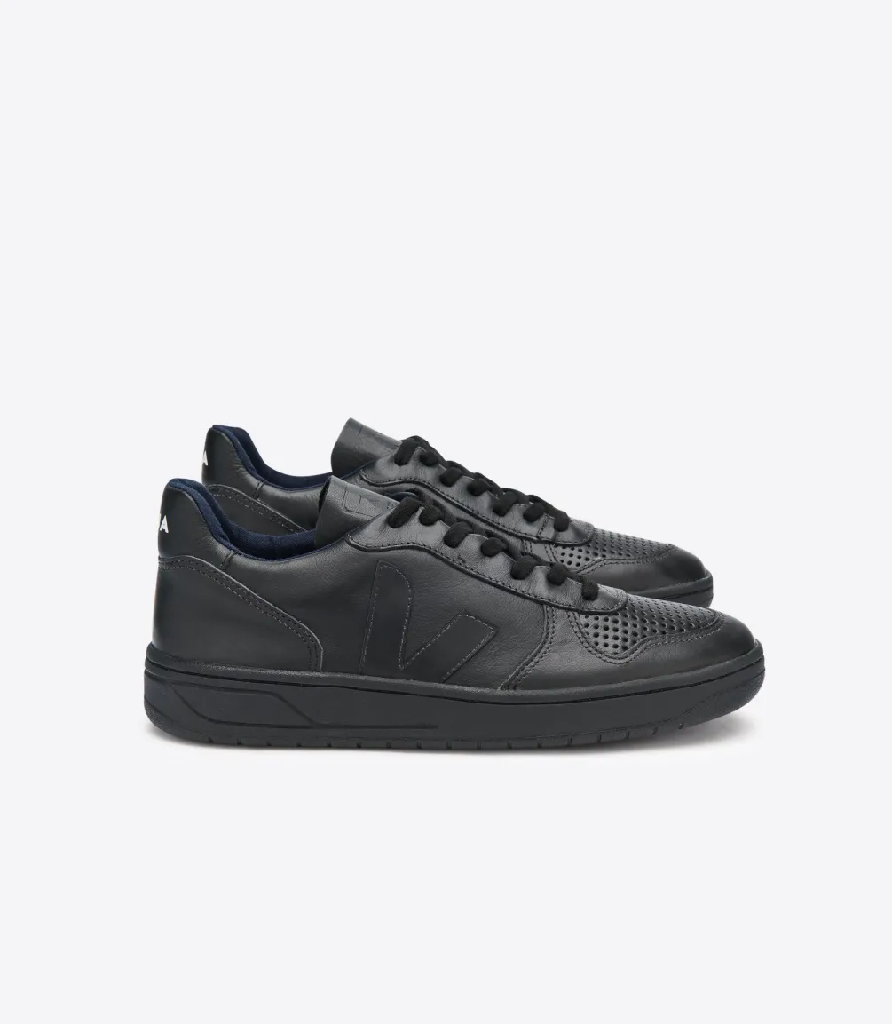 VEJA V-10 LEATHER BLACK BLACK